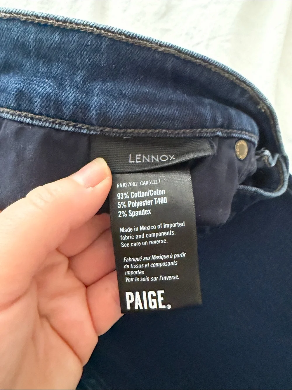 PAIGE Men's Lennox Slim Fit Straight Leg Jeans in Dark Blue Wash Waist 34
